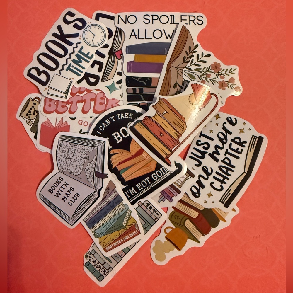 Colorful Book-Themed Sticker Set
